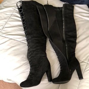Size 8 TOP Moda heeled boots from fashion nova